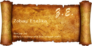 Zobay Etelka névjegykártya
